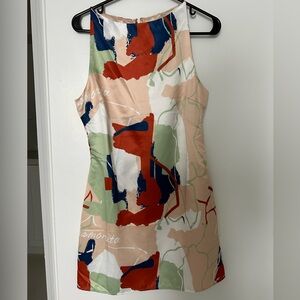 Inamorata beige / multicolor shift dress